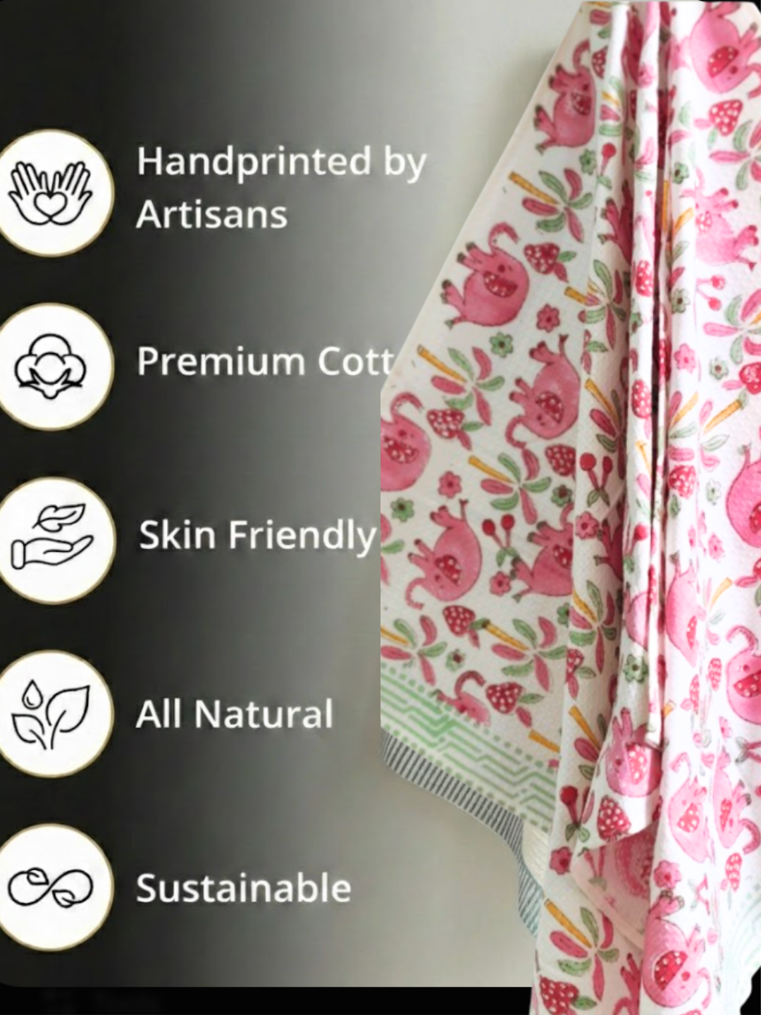 Pink Jungle: Kids Waffle Towels