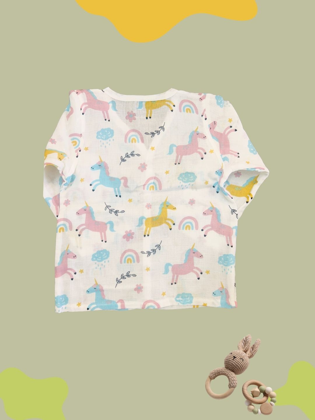 GOTS certified organic Muslin unisex Pajama set for Babies| Unicorn