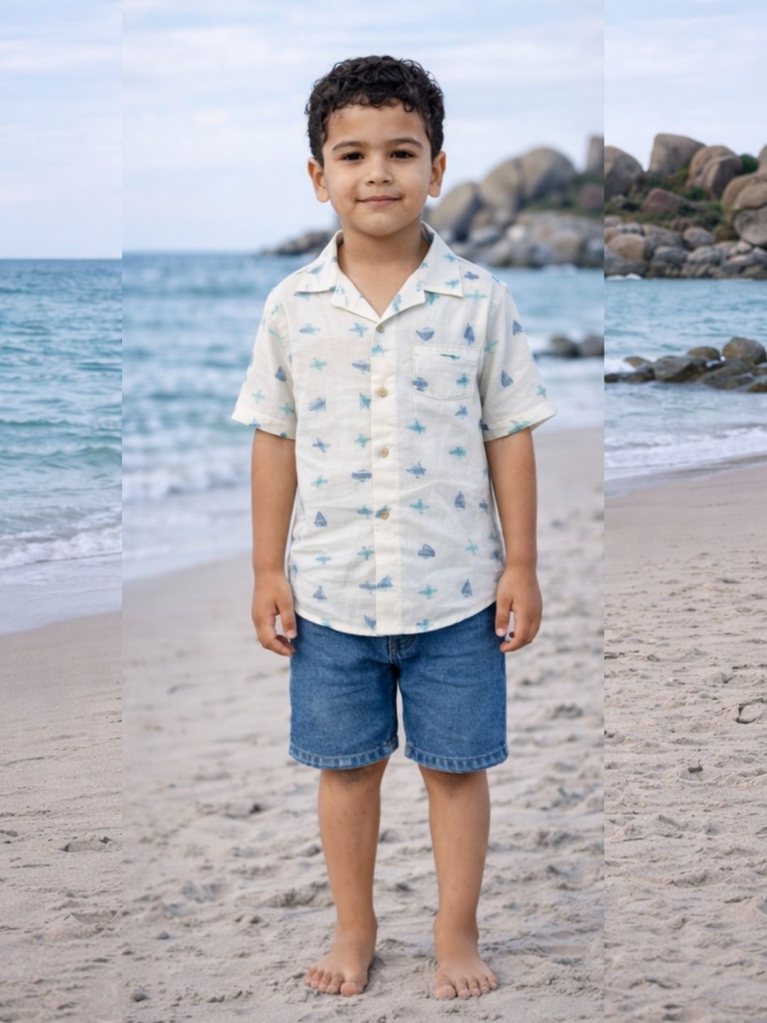 Boys Pure cotton Aeroplant Shirt -Half sleeve