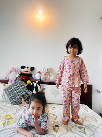 Multicolor Fruit Print Night Suit- Half Sleeve