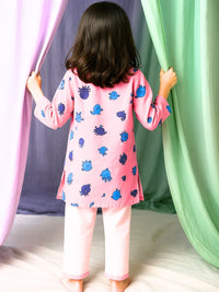 Dream Weaver – Pink Sea Creatures Kurta Pajama | Pure Cotton