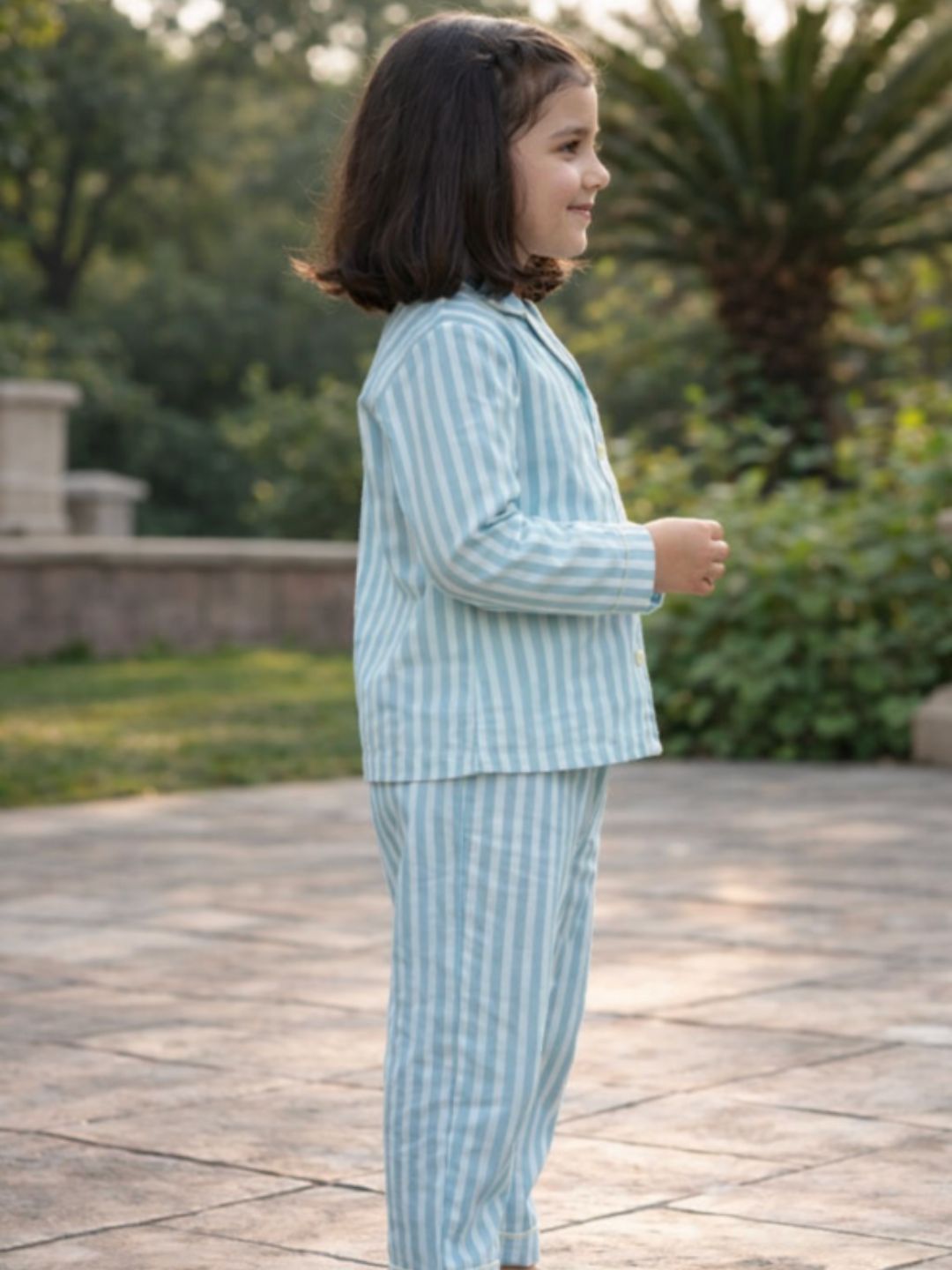 Turquoise stripes Pajama set