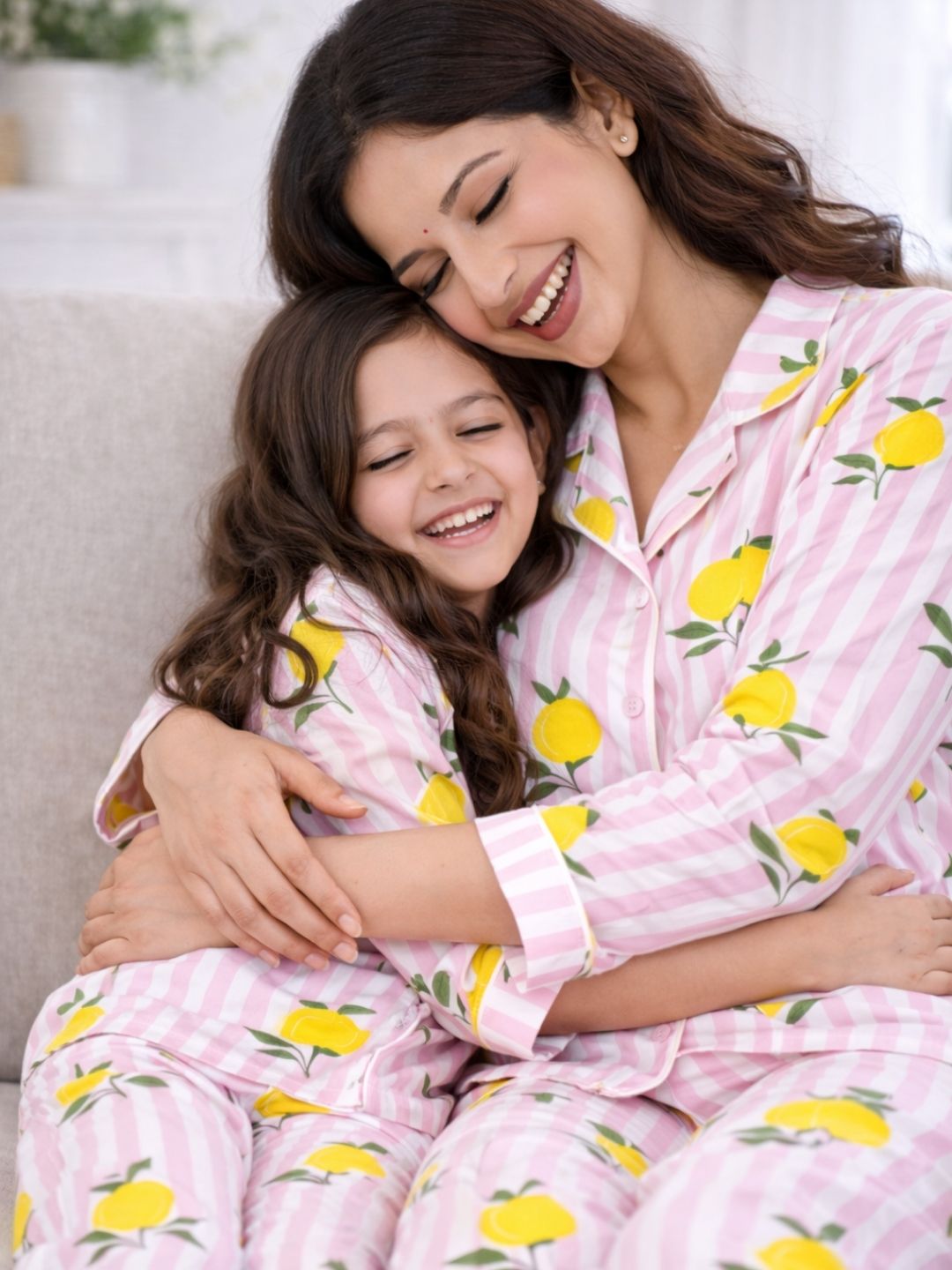 Pink Lemon Bliss Night Suit twinning sets