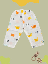 GOTS certified organic Muslin unisex Pajama set for Babies| Crab