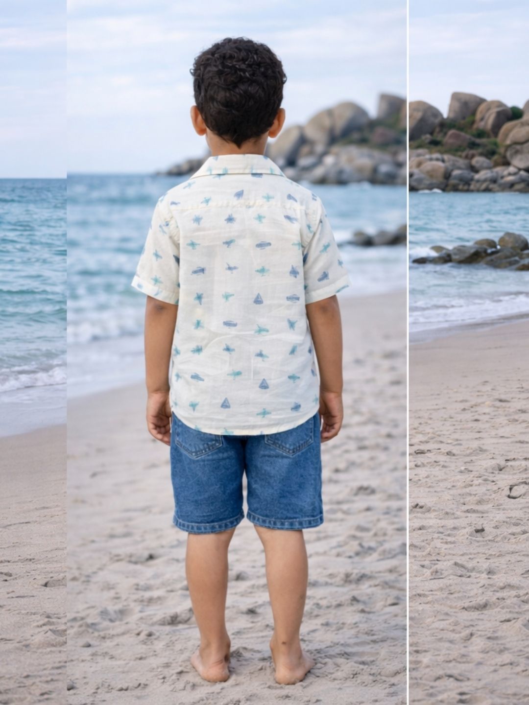 Boys Pure cotton Aeroplant Shirt -Half sleeve