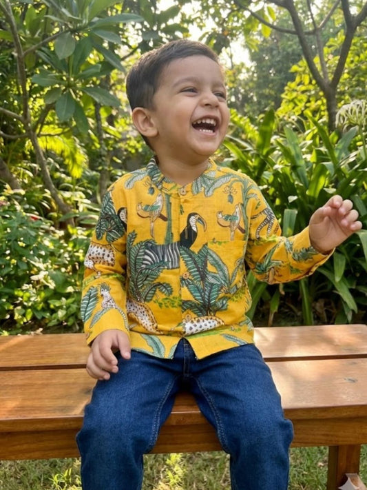 Boys Pure cotton Jungle Safari Shirt -Full sleeve