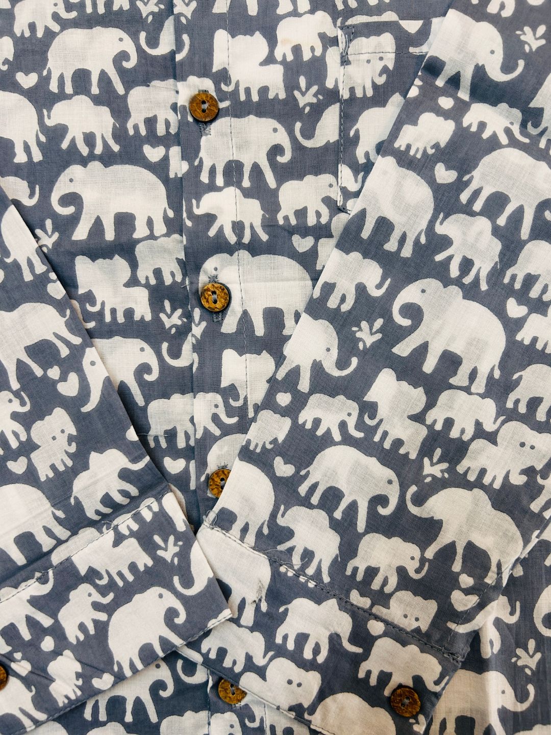 Boys Pure cotton Grey Tusk Shirt -Full sleeve