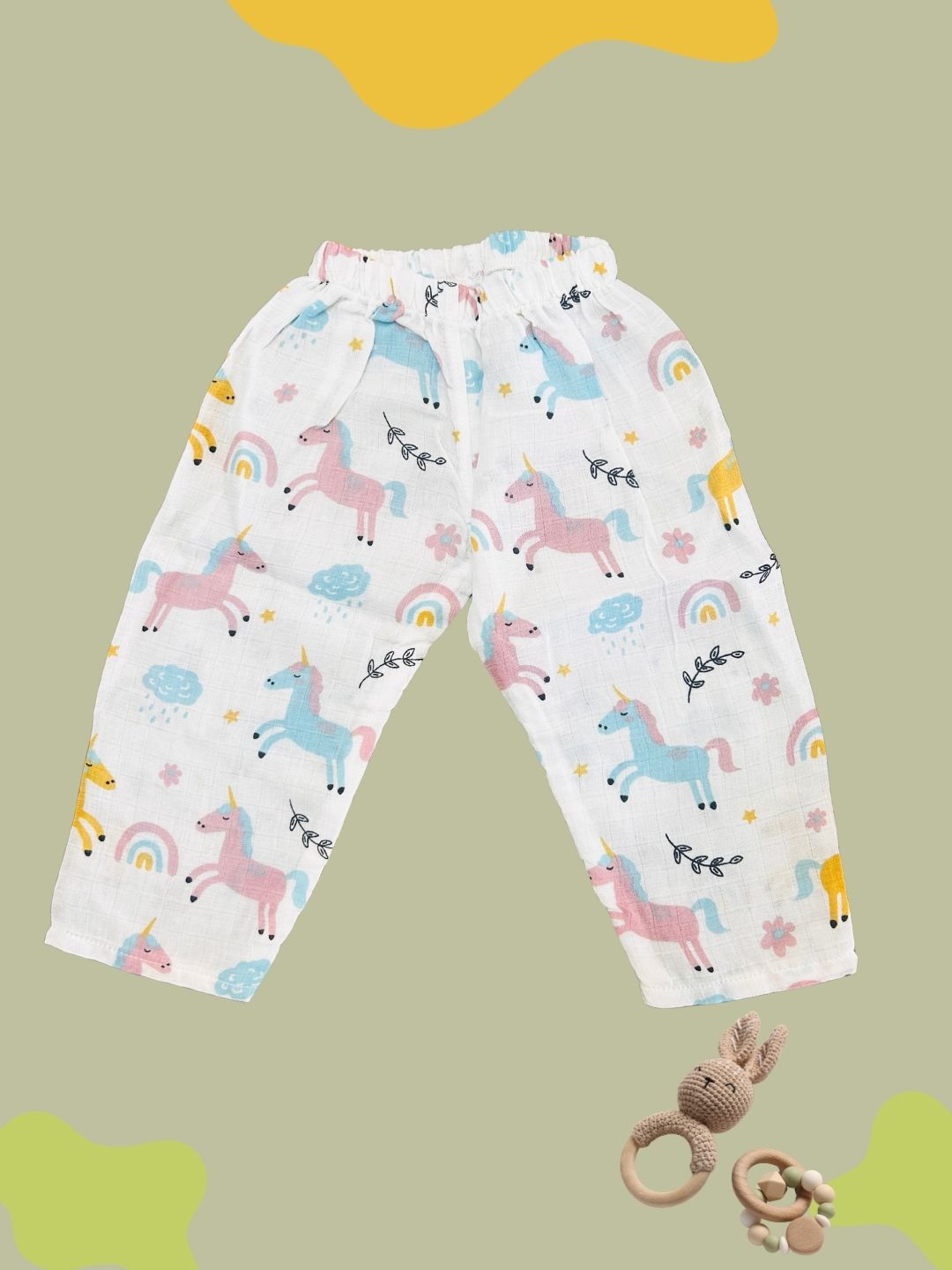 GOTS certified organic Muslin unisex Pajama set for Babies| Unicorn