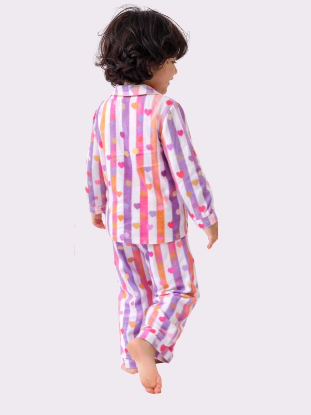 Multicolored stripes heart Night suit