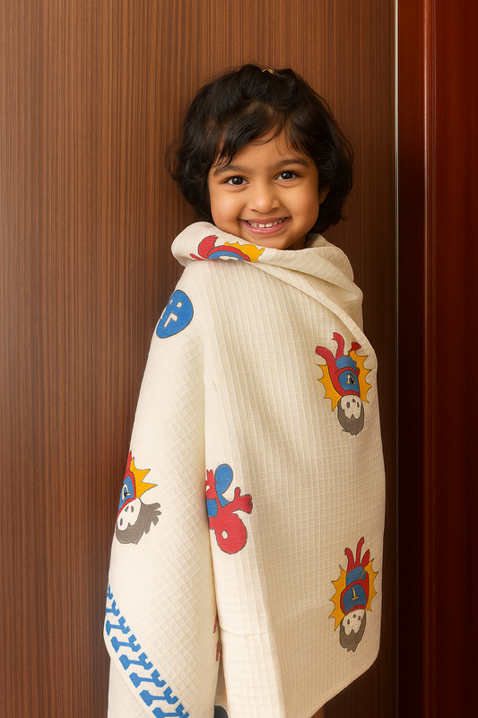 Action Hero Superman: Kids Waffle Towels