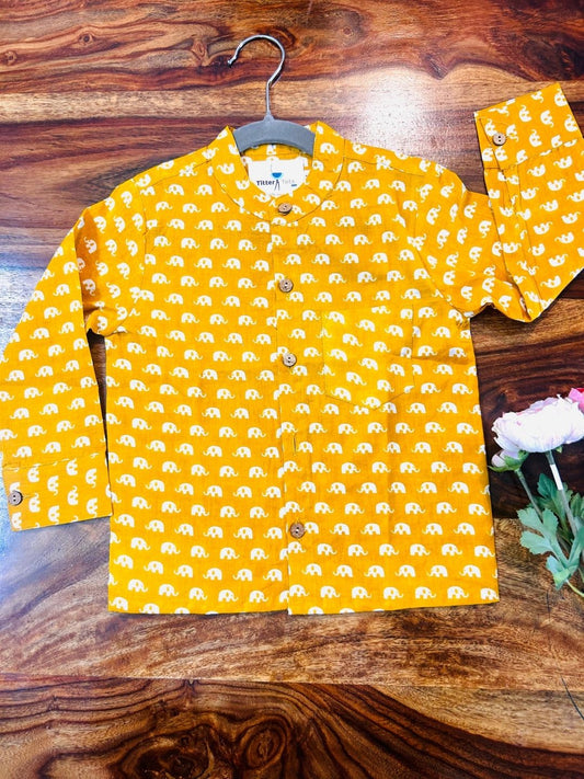 Boys Pure cotton Shirt Yellow