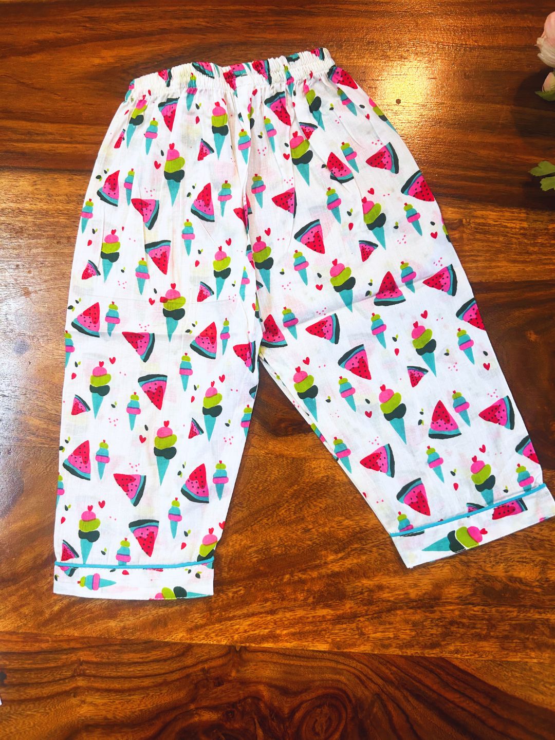 Multicolor Fruit Print Night Suit- Half Sleeve