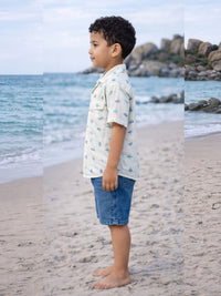 Boys Pure cotton Aeroplant Shirt -Half sleeve