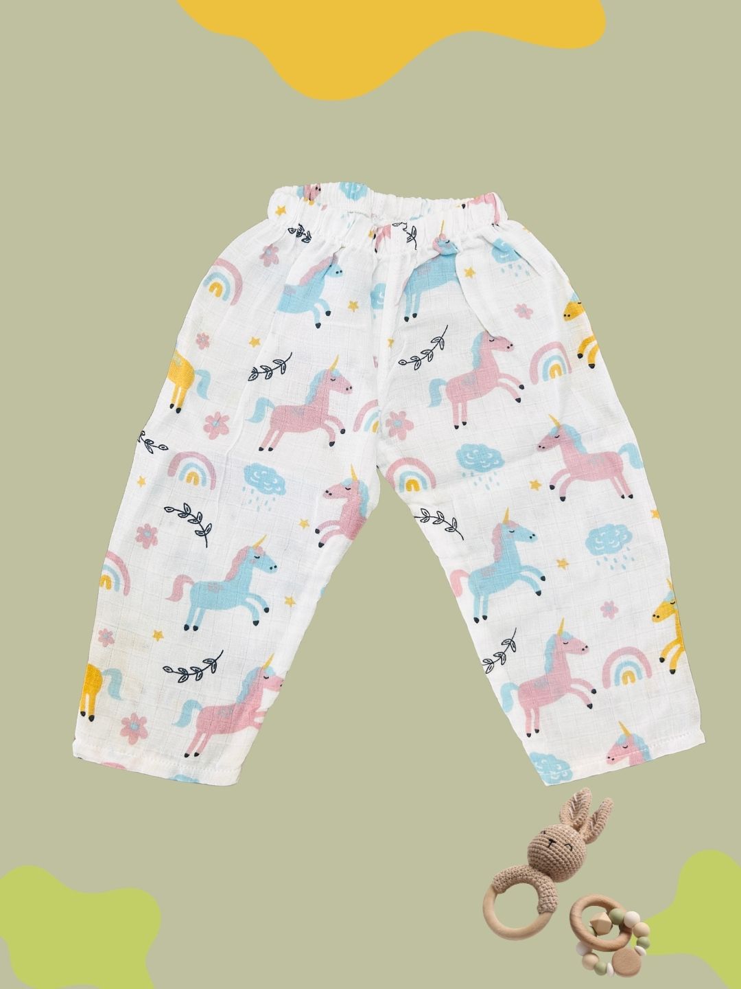 GOTS certified organic Muslin unisex Pajama set for Babies| Unicorn