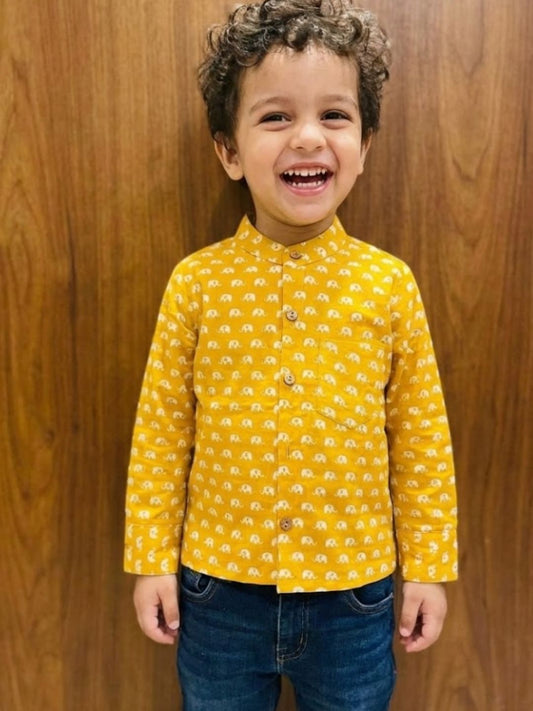 Boys Pure cotton Shirt Yellow