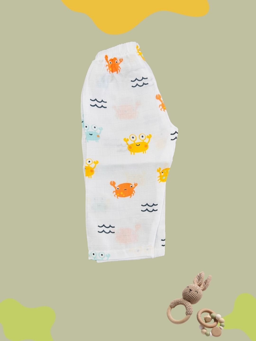 GOTS certified organic Muslin unisex Pajama set for Babies| Crab