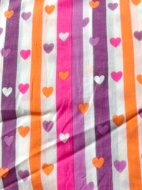 Rainbow Heart Stripe Cotton  twinning sets