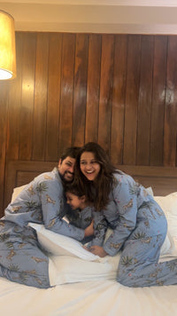 The Grey Tiger family Pack twinning Pajama sets-Pure Cotton