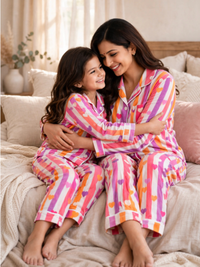 Rainbow Heart Stripe Cotton  twinning sets