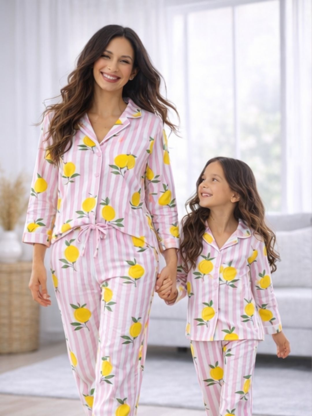 Pink Lemon Bliss Night Suit twinning sets