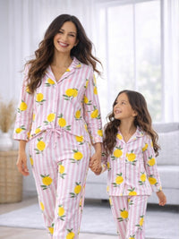 Pink Lemon Bliss Night Suit twinning sets