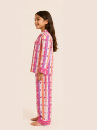 Rainbow heart stripes cotton Night suit