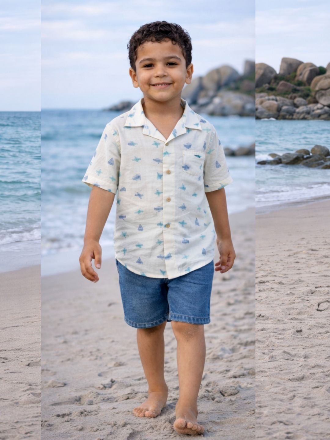 Boys Pure cotton Aeroplant Shirt -Half sleeve