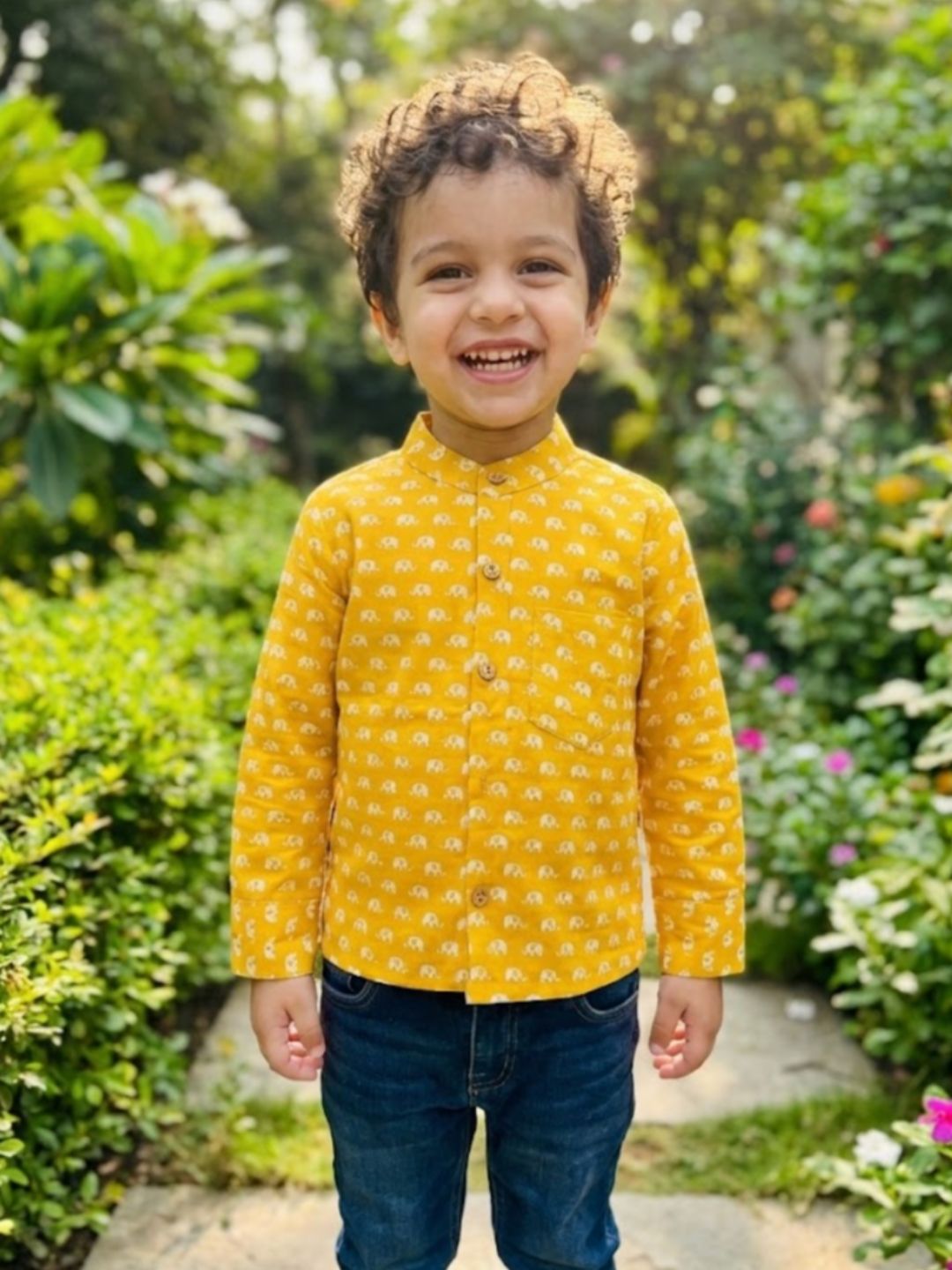 Boys Pure cotton Shirt Yellow