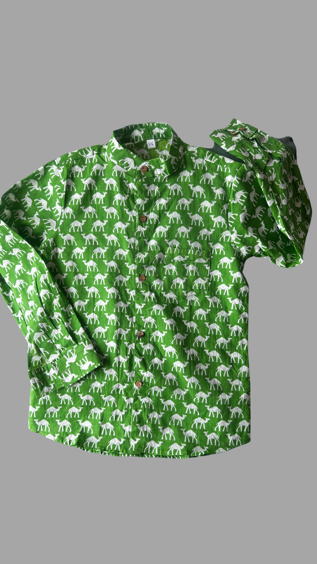 Ethnic green shirt with bottoms