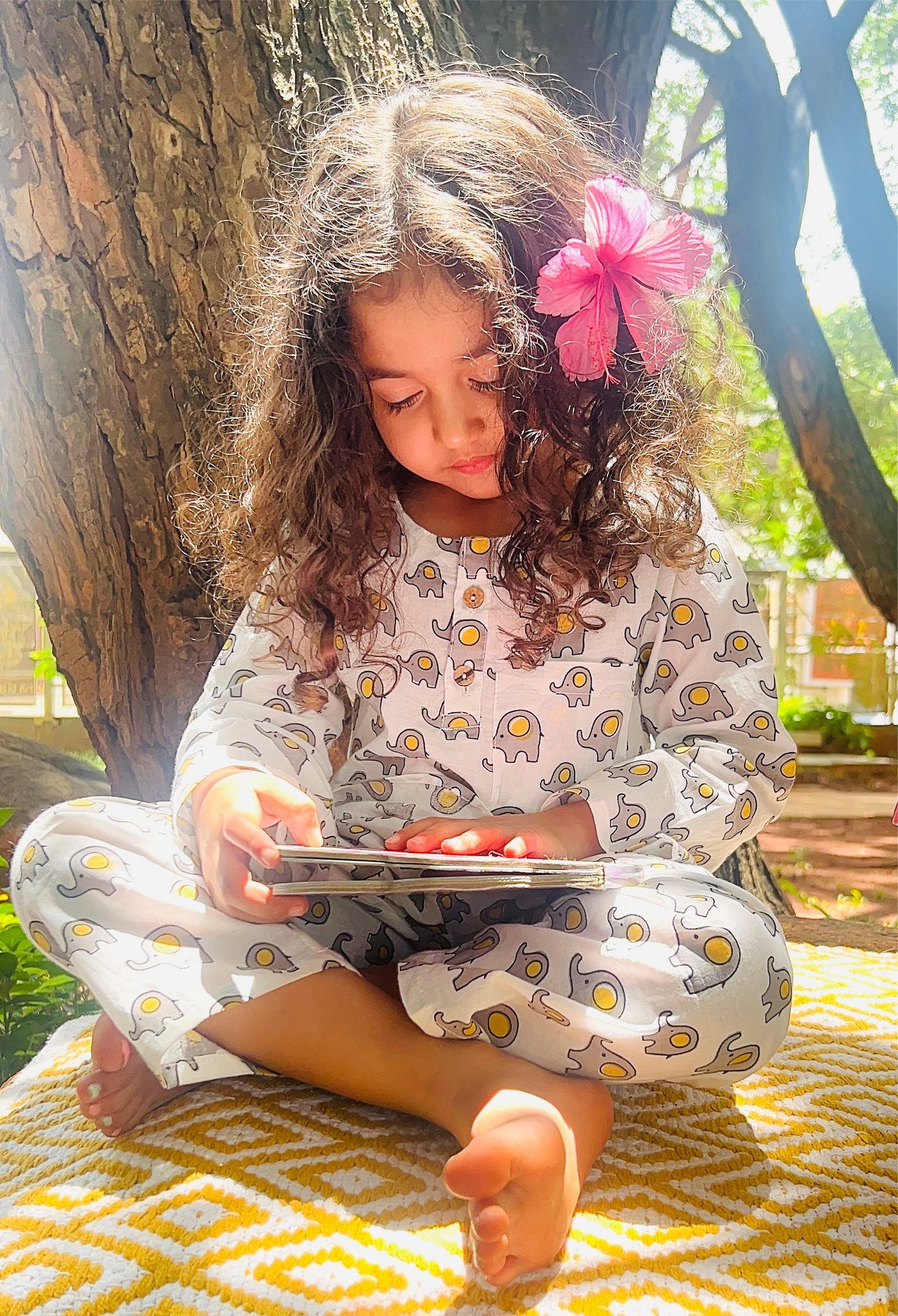 Little Grey White Tusk  Kurta Pajama