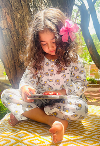 Little Grey White Tusk  Kurta Pajama