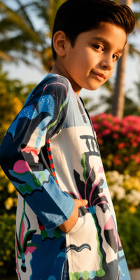 The Blue White Ocean kurta pajama
