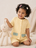 Yellow Kids Striped Cotton Co-ord Set | Casual Wear | Tittertots
