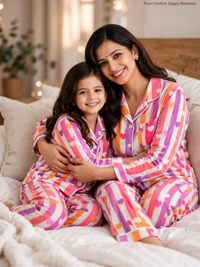 Rainbow Heart Stripe Cotton  twinning sets