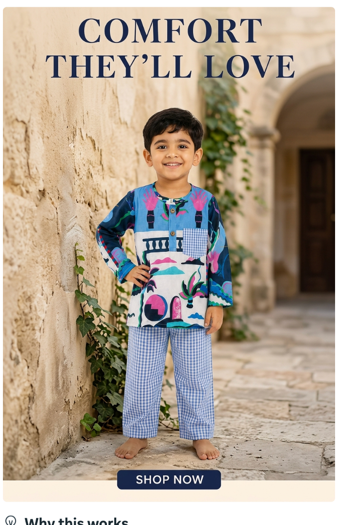 The Blue White Ocean kurta pajama