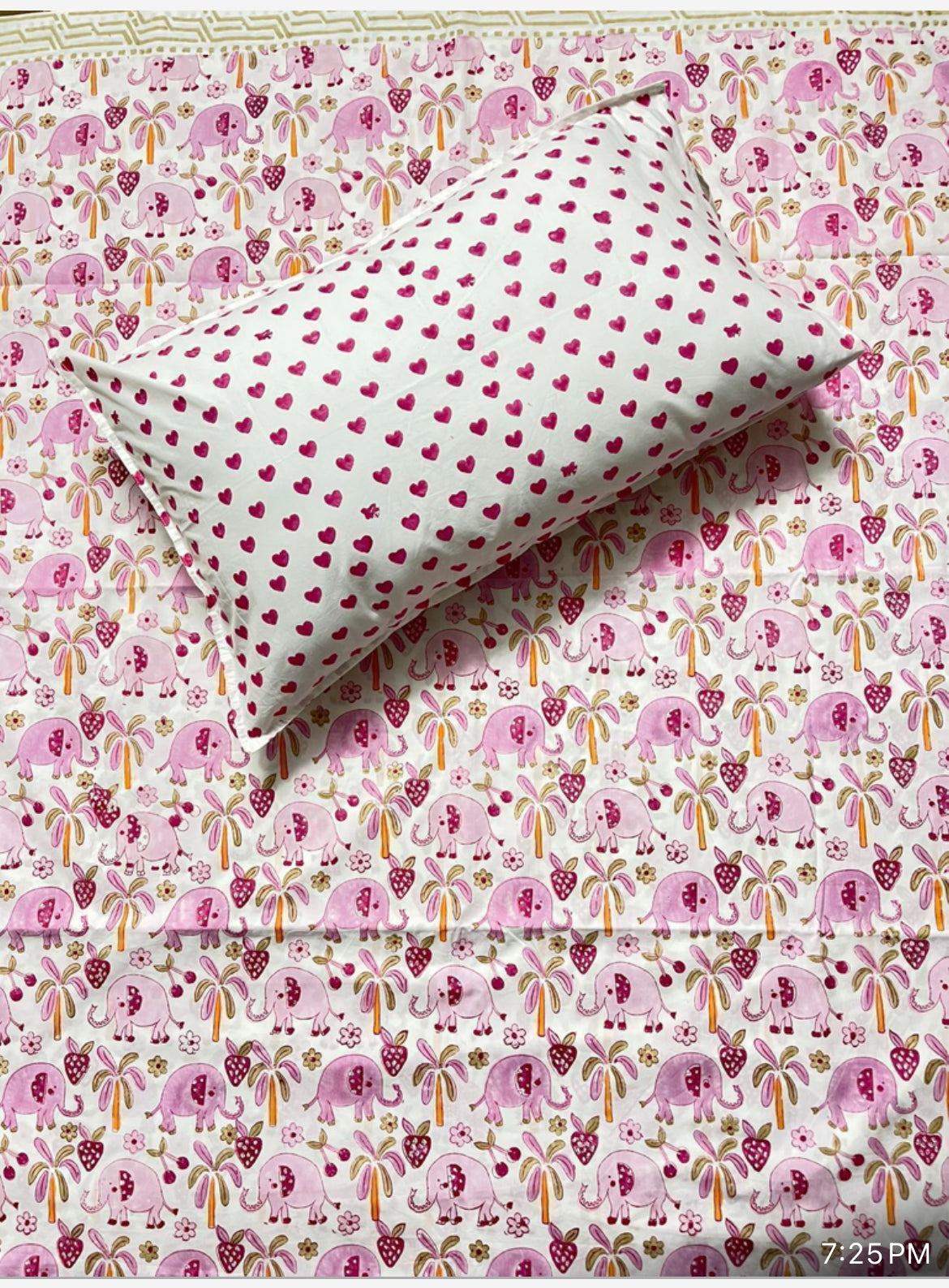 Handblock printed Baby Bedsheet