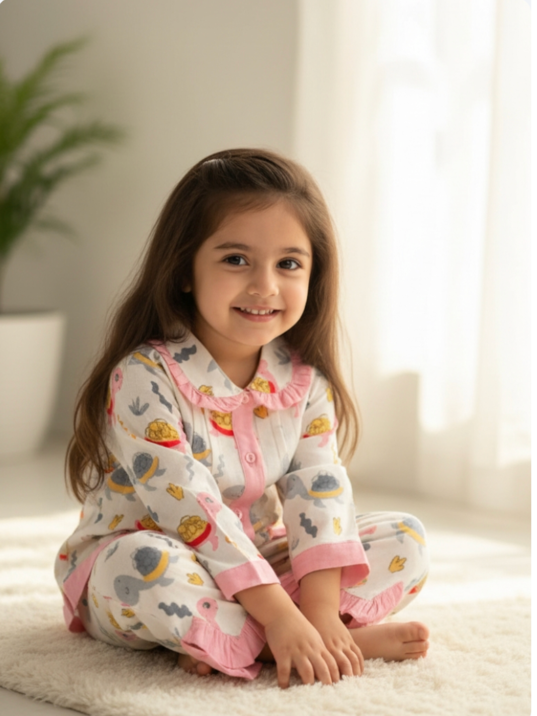 Handcrafted Turtle Pink Animal Print Night Dress