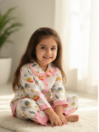 Handcrafted Turtle Pink Animal Print Night Dress