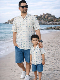 Boys Pure cotton Aeroplant Shirt -Half sleeve