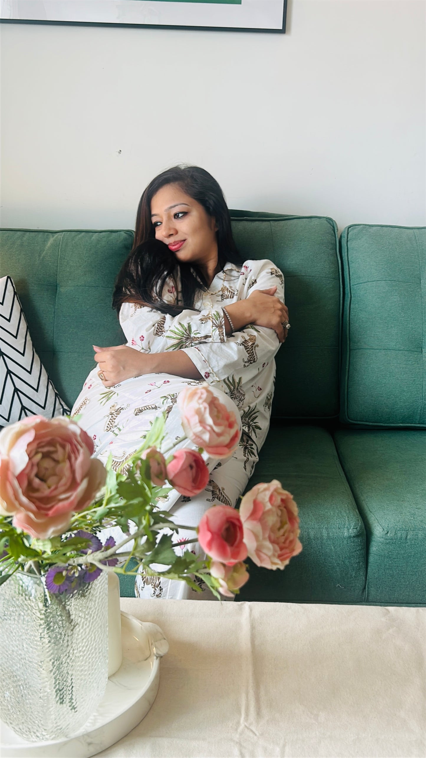 White Jungle daughter/son twinning sets