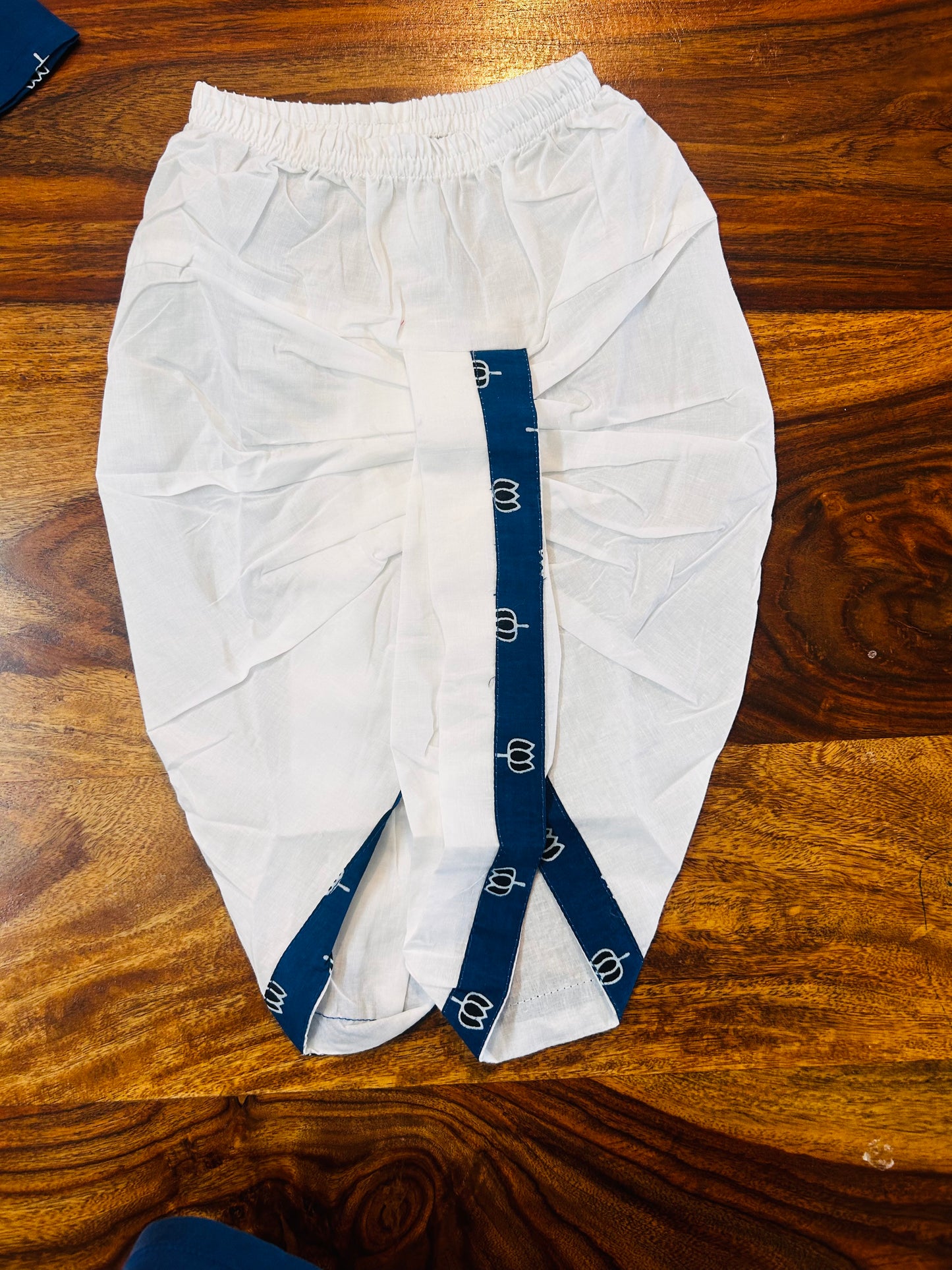 Bagru Handblock Print - Boys Ethnic Blue Kurta dhoti set