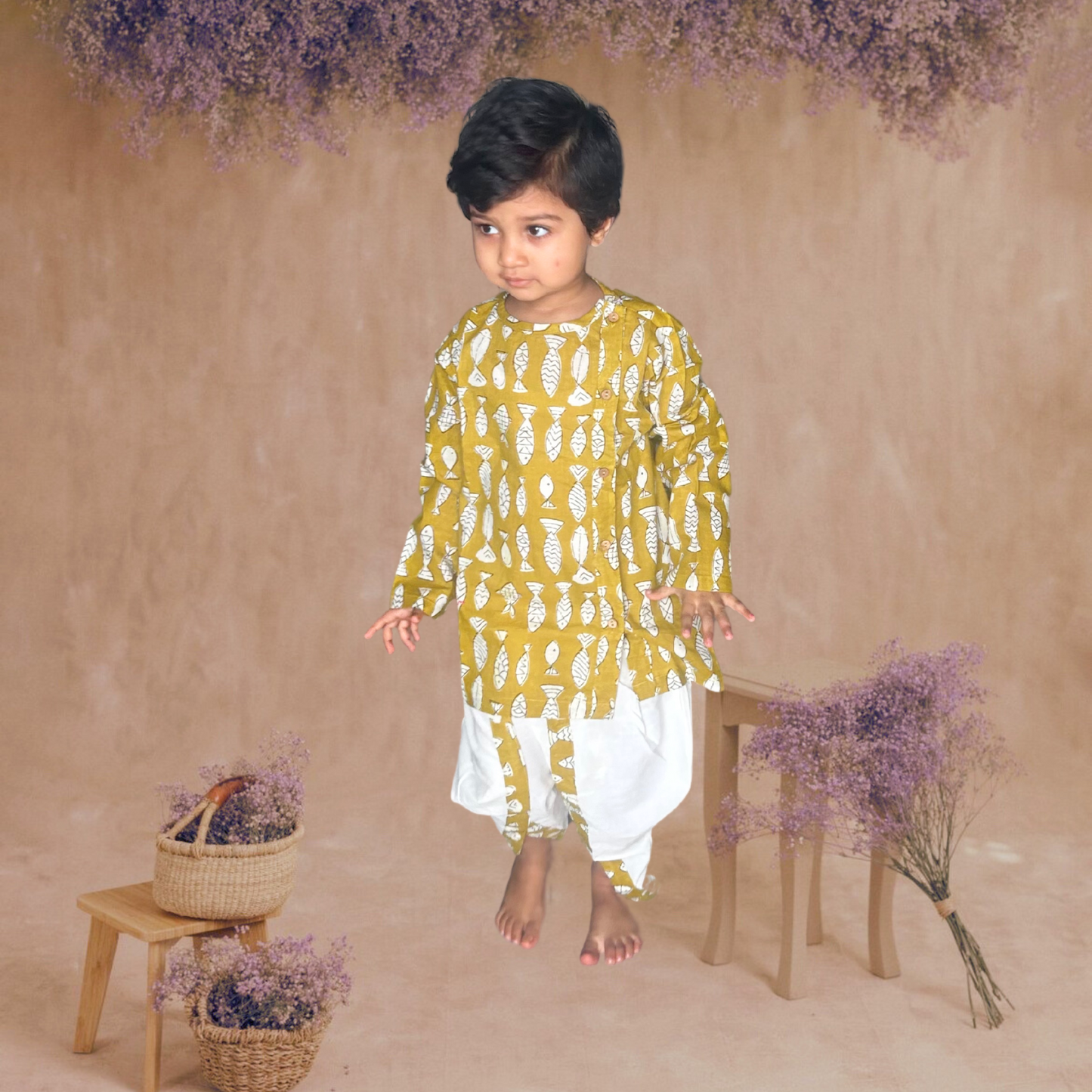 Ethnic Yellow Kurta dhoti