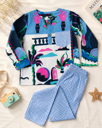 The Blue White Ocean kurta pajama