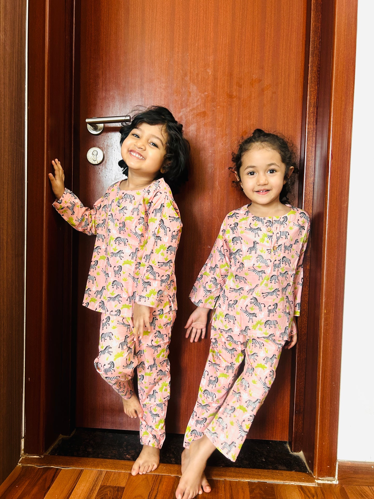 Pink Zebra Print Casual Kurta Pajama