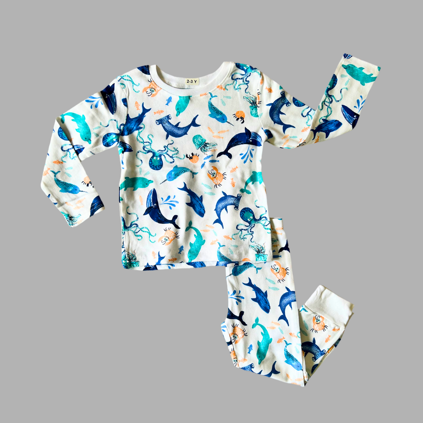 Blue dolphins Print Kids Loungewear