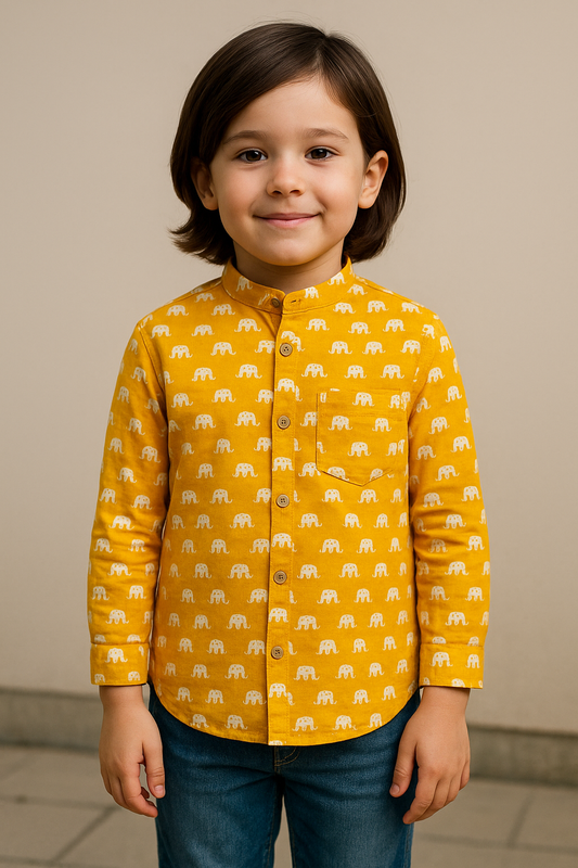Boys Pure cotton Shirt Yellow