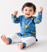 Little Voyager– Blue Dino Kurta Pajama with Border | Pure Cotton