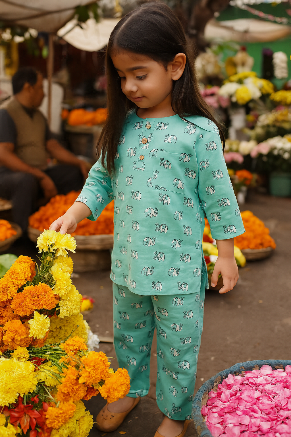 Little Tusk Sky Blue Kurta Pajama