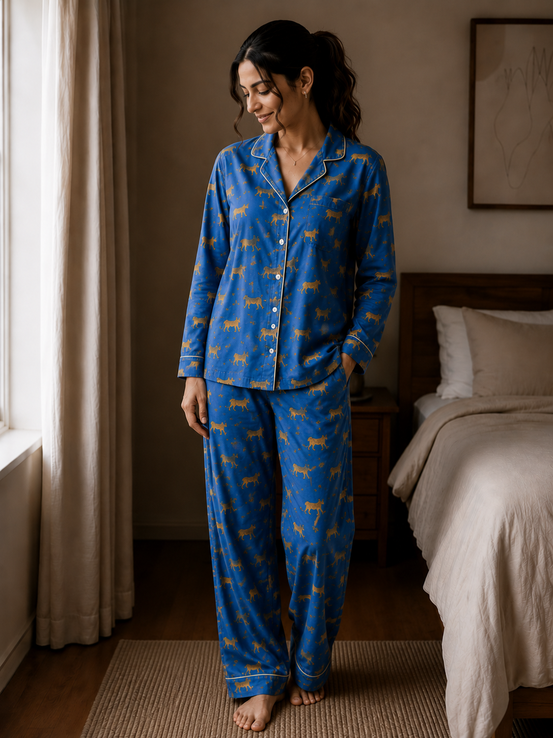 The Blue Panther Women PJ set -Pure Cotton