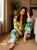 Green Island Slumber Pure Cotton Night Suit-Relaxed Fit